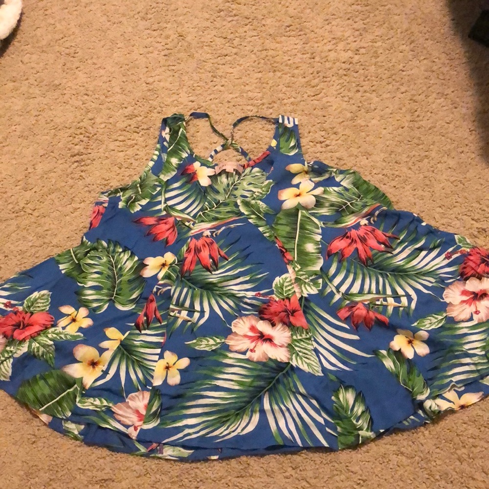 Flowy tropical tank top